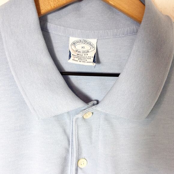 BROOKS BROTHERS LIGHT BLUE MEN SHORT SLEEVE POLO SHIRT SIZE XL - Picture 4 of 5